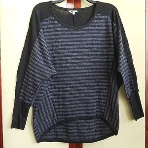 Stripe Dolman Long Sleeve Top M